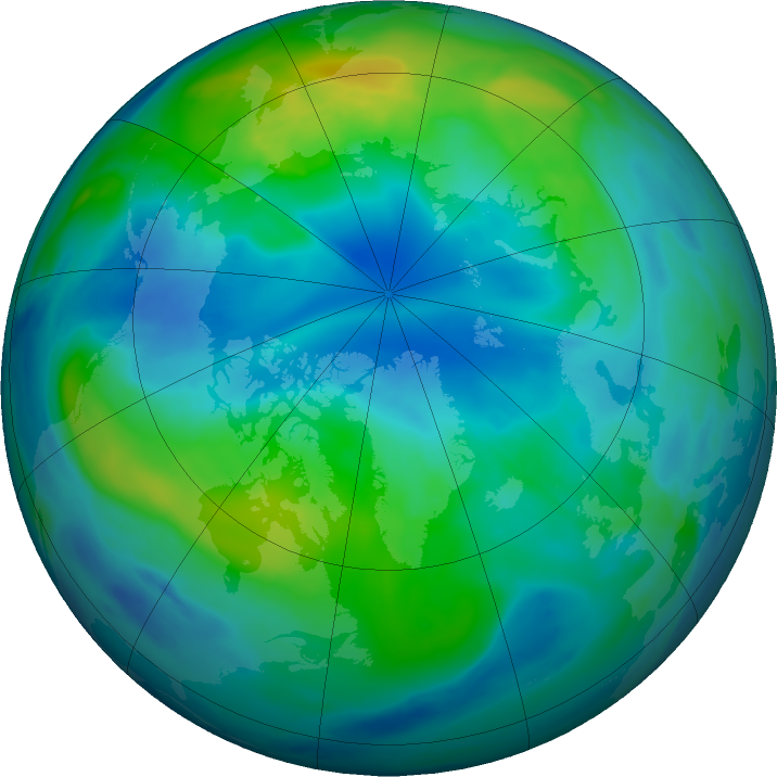 Arctic ozone map for 24 October 2023